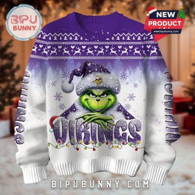 Minnesota Vikings Grinch Ugly Christmas Sweater 2025