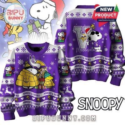 Minnesota Vikings NFL Peanuts Snoopy Ugly Sweater 2025