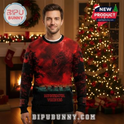 Minnesota Vikings x Stranger Things Ugly Sweater 2025