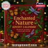 A vibrant red wildlife-themed advent calendar box surrounded by Christmas decorations and featuring colorful nature illustrations!