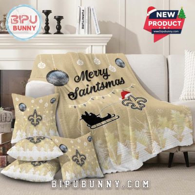 New Orleans Saints 2025 Christmas Fleece Blanket New Orleans Saints 2025 Christmas Fleece Blanket