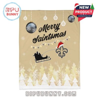 New Orleans Saints 2025 Christmas Fleece Blanket