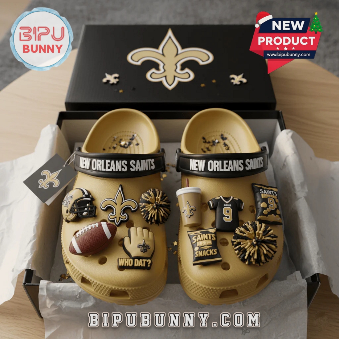 New Orleans Saints Football Crocs Clogs New Orleans Saints Football Crocs Clogs
