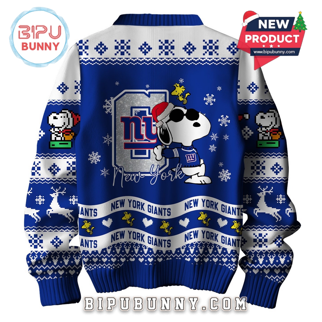 New York Giants NFL Peanuts Snoopy Ugly Sweater 2025 New York Giants NFL Peanuts Snoopy Ugly Sweater 2025