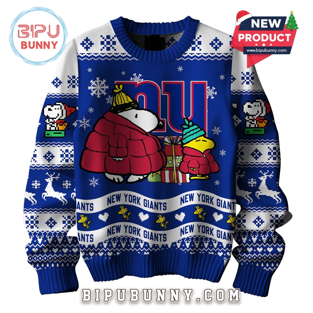 New York Giants NFL Peanuts Snoopy Ugly Sweater 2025 New York Giants NFL Peanuts Snoopy Ugly Sweater 2025