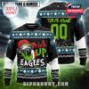Eagles Drink Up Christmas sweater featuring team colors and custom back print!