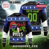 Bills Grinch Drink Up sweater with festive lights and personalized back!