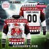 Kansas City Chiefs Christmas sweater with Home Alone character and custom details.