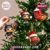 A vibrant Christmas tree decorated with various Ole Miss Rebels themed ornaments like cartoon football characters, a Santa football, and a red mug!