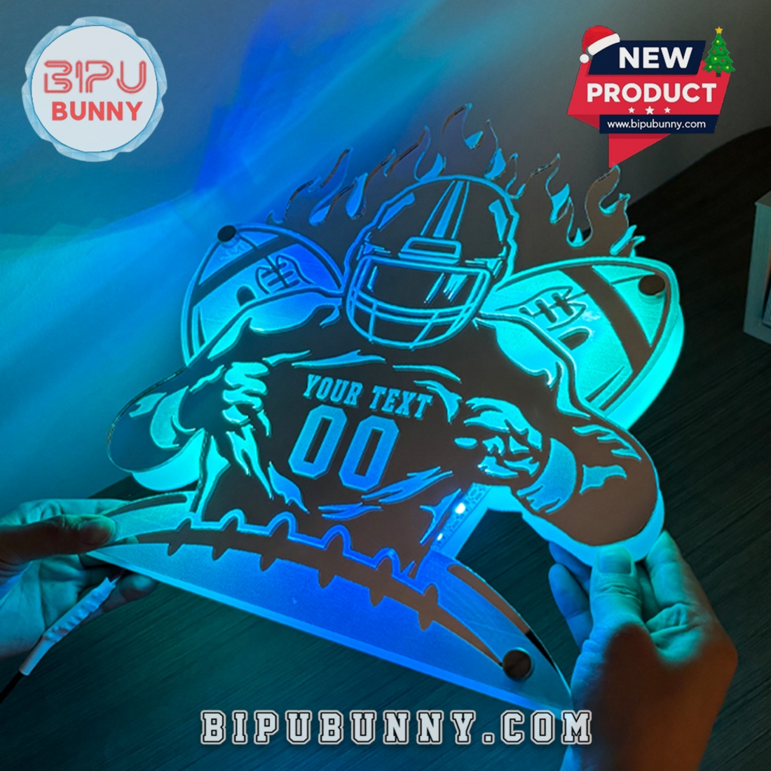 Personalized Rugby Player Mirror Lamp For Rugby Lovers Personalized Rugby Player Mirror Lamp For Rugby Lovers