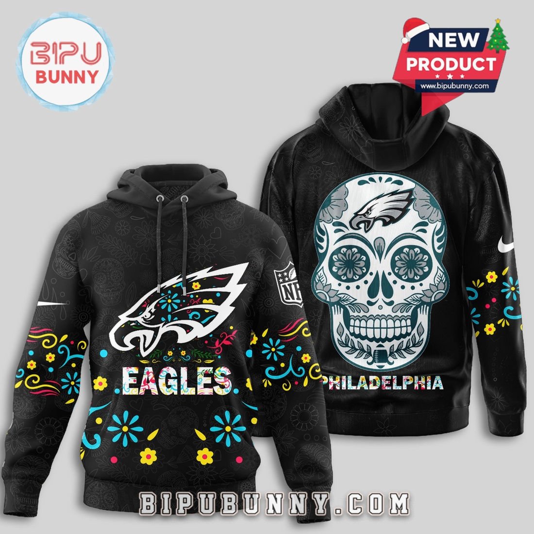Philadelphia Eagles NFL Dia de los Muertos Limited Editions Hoodie Philadelphia Eagles NFL Dia de los Muertos Limited Editions Hoodie