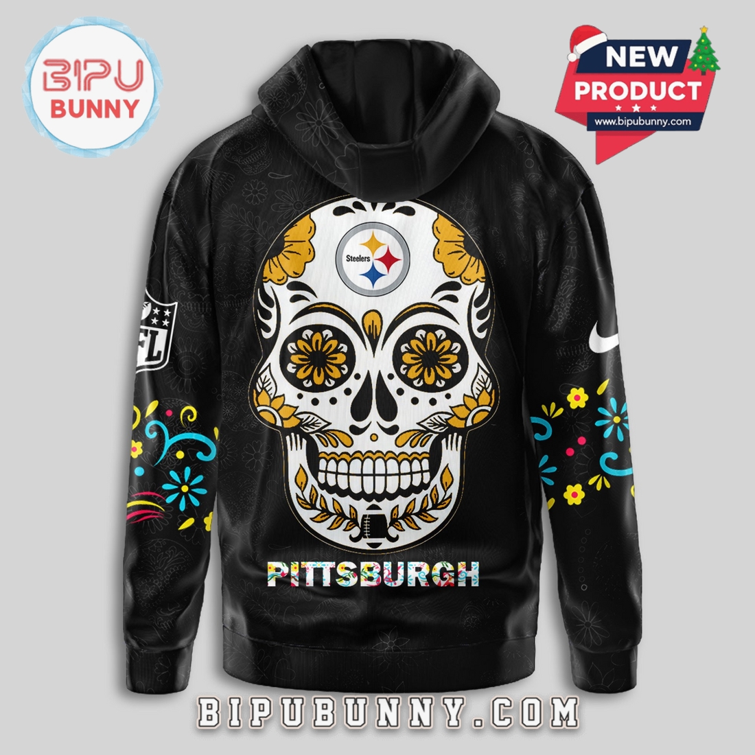 Pittsburgh Steelers NFL Dia de los Muertos Limited Editions Hoodie Pittsburgh Steelers NFL Dia de los Muertos Limited Editions Hoodie