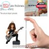 Durable rock guitarist acrylic ornament shown with thickness and clear membrane removal.