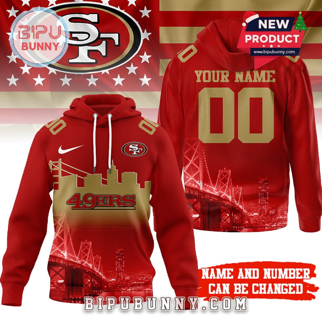 San Francisco 49ers Custom NFL Skyline Hoodie 2025 San Francisco 49ers Custom NFL Skyline Hoodie 2025