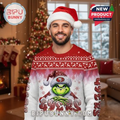 San Francisco 49ers Grinch Ugly Christmas Sweater 2025