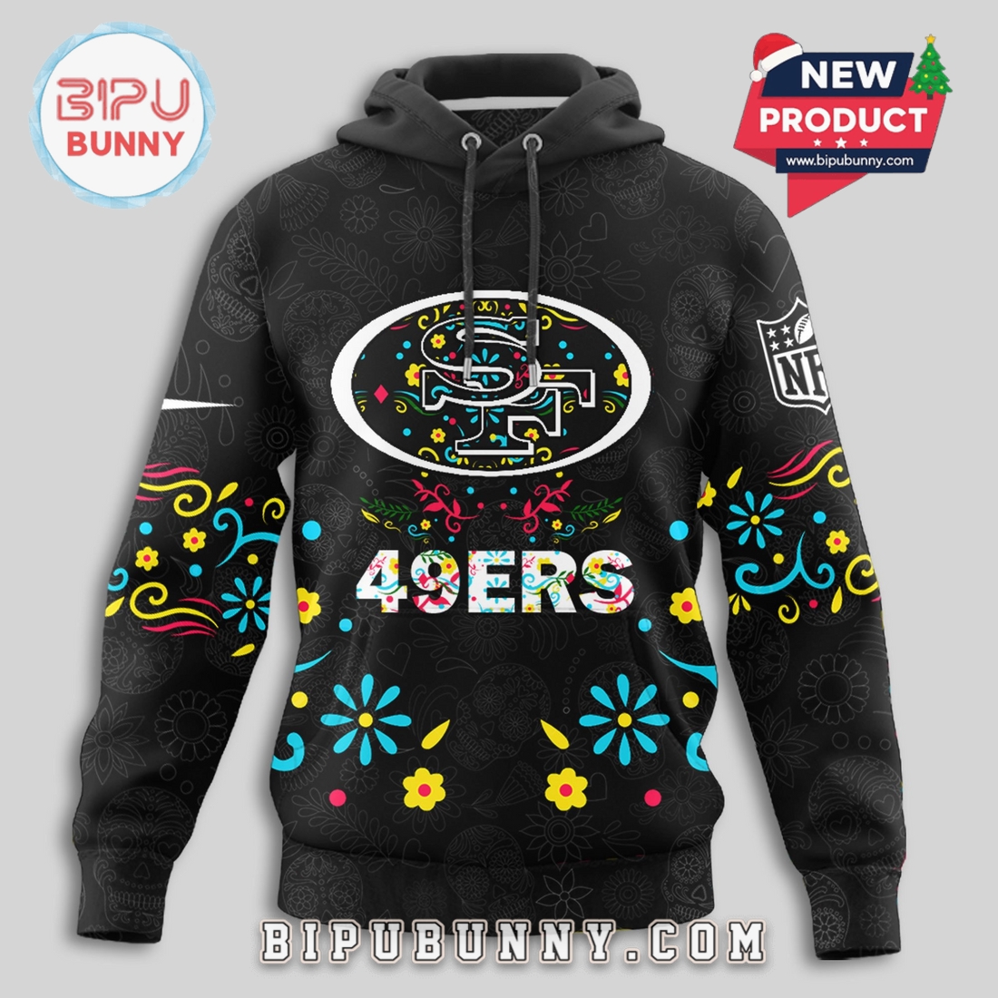 San Francisco 49ers NFL Dia de los Muertos Limited Editions Hoodie San Francisco 49ers NFL Dia de los Muertos Limited Editions Hoodie