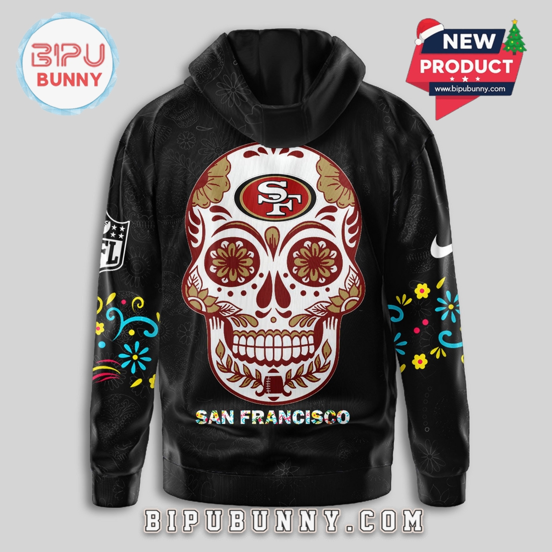 San Francisco 49ers NFL Dia de los Muertos Limited Editions Hoodie San Francisco 49ers NFL Dia de los Muertos Limited Editions Hoodie