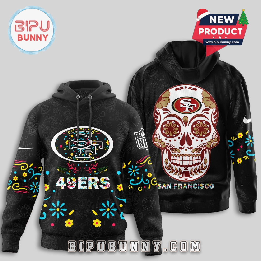 San Francisco 49ers NFL Dia de los Muertos Limited Editions Hoodie San Francisco 49ers NFL Dia de los Muertos Limited Editions Hoodie