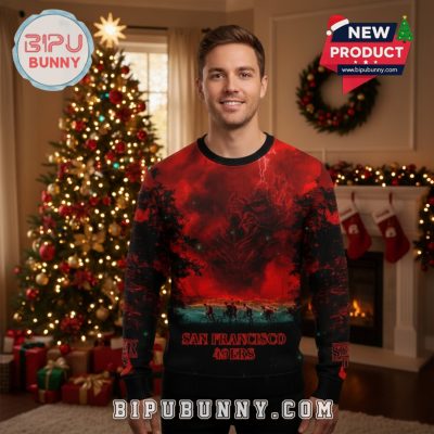 San Francisco 49ers x Stranger Things Ugly Sweater 2025