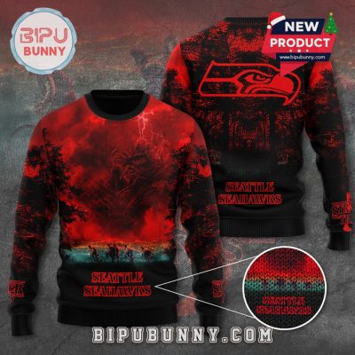 Seattle Seahawks x Stranger Things Ugly Sweater 2025