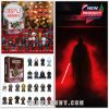 Full Star Wars Darth Vader advent calendar and red Darth Vader silhouette artwork.