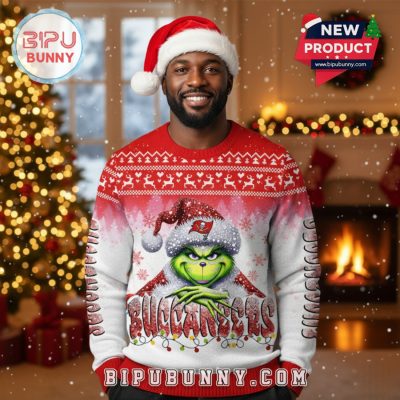 Tampa Bay Buccaneers Grinch Ugly Christmas Sweater 2025