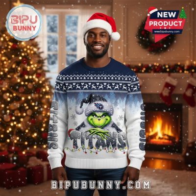 Tennessee Titans Grinch Ugly Christmas Sweater 2025