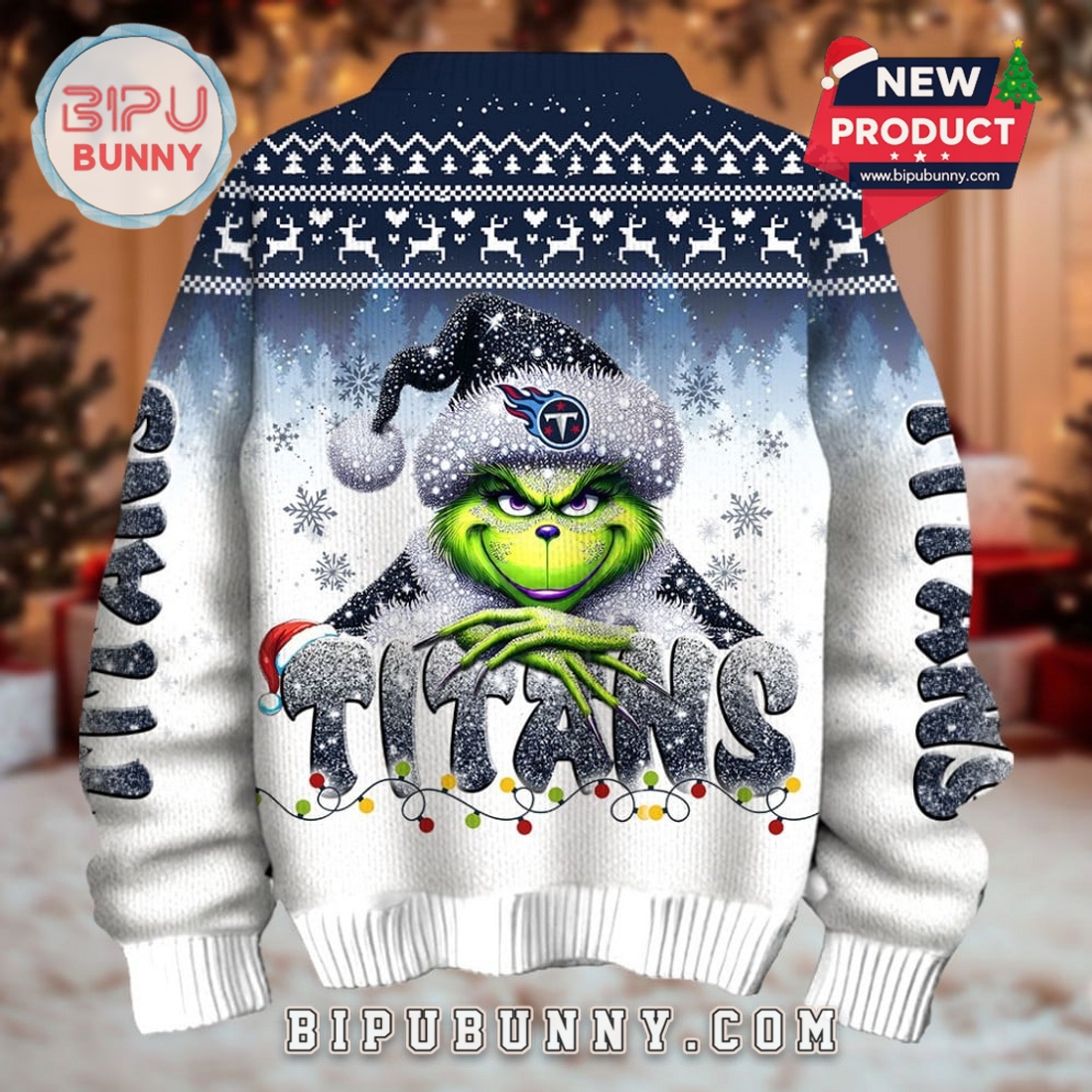 Tennessee Titans Grinch Ugly Christmas Sweater 2025 Tennessee Titans Grinch Ugly Christmas Sweater 2025