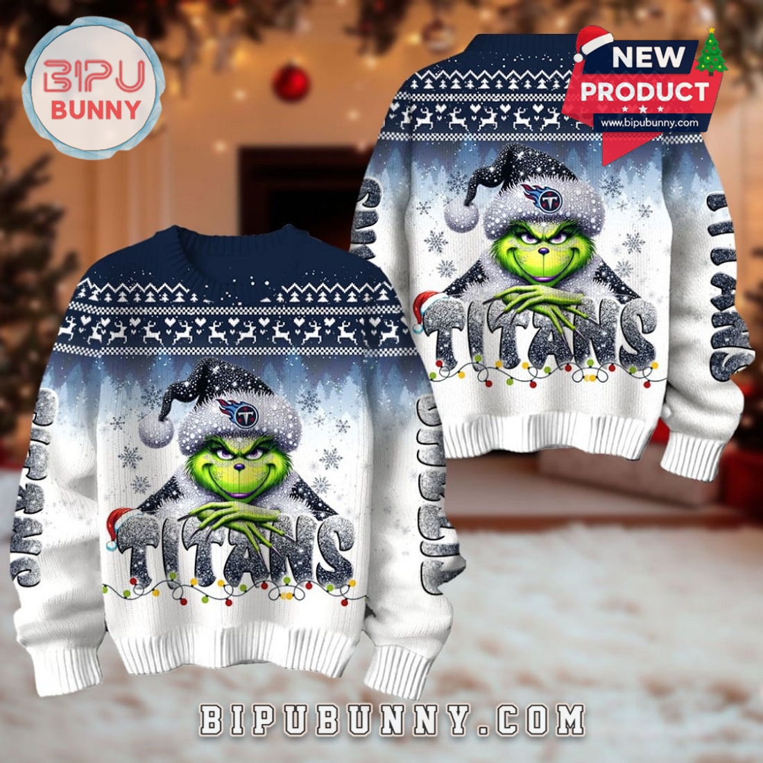 Tennessee Titans Grinch Ugly Christmas Sweater 2025 Tennessee Titans Grinch Ugly Christmas Sweater 2025