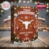 A holiday-themed box with bright team colors and seasonal elements, promoting the 2025 Texas Longhorns Advent Calendar in a festive setting!