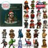 Holiday calendar with 24 miniature schnauzer figures dressed as seasonal icons and pop culture characters, each styled with fun details and personality!