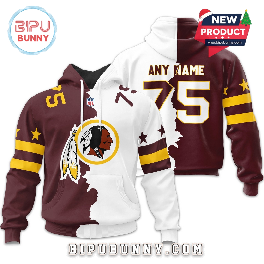Washington Commanders 2025 NFL Home Mix Away Hoodie Washington Commanders 2025 NFL Home Mix Away Hoodie
