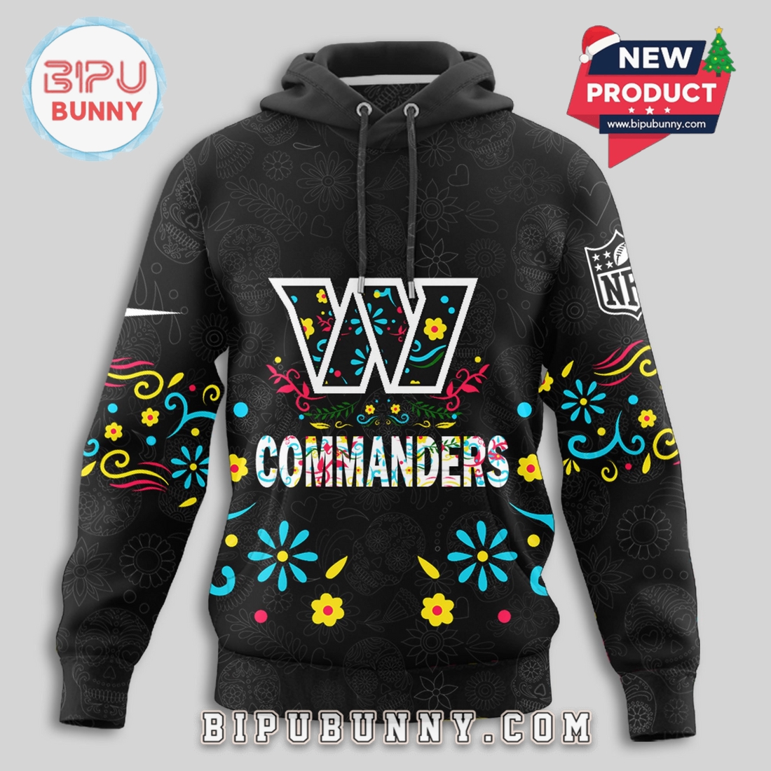 Washington Commanders NFL Dia de los Muertos Limited Editions Hoodie Washington Commanders NFL Dia de los Muertos Limited Editions Hoodie