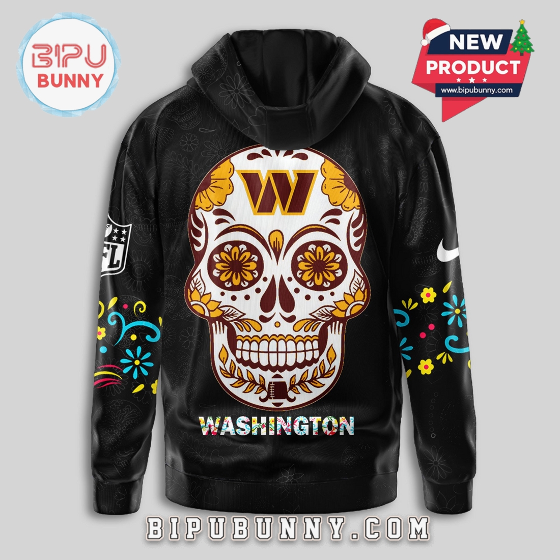 Washington Commanders NFL Dia de los Muertos Limited Editions Hoodie Washington Commanders NFL Dia de los Muertos Limited Editions Hoodie
