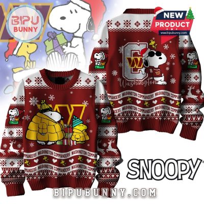 Washington Commanders NFL Peanuts Snoopy Ugly Sweater 2025