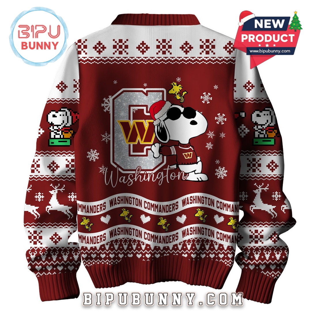 Washington Commanders NFL Peanuts Snoopy Ugly Sweater 2025 Washington Commanders NFL Peanuts Snoopy Ugly Sweater 2025