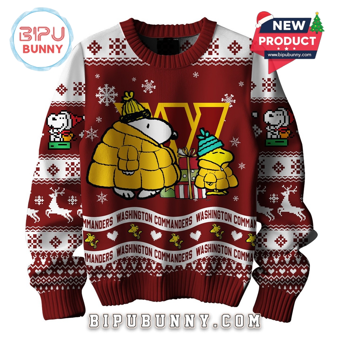 Washington Commanders NFL Peanuts Snoopy Ugly Sweater 2025 Washington Commanders NFL Peanuts Snoopy Ugly Sweater 2025