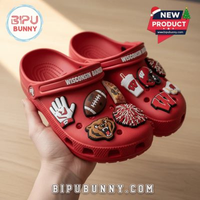Wisconsin Badgers Football Crocs Clogs