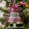 Maroon bell ornament with a silver stadium engraving and 2025 Big Ten Champions text hanging on a lighted tree!