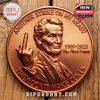 Copper novelty coin with Abraham Lincoln and bold text expressing frustration about the end of the U.S. penny!