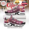 Full product display of holiday sneakers inspired by A Christmas Story with detailed movie artwork and themed colors.
