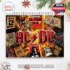 AC/DC 2026 spiral calendar cover featuring band memorabilia and album themes, enhanced with glowing red flames and customizable title section!