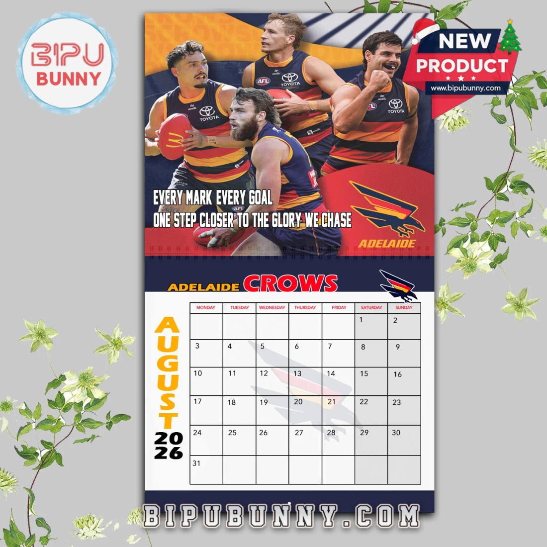 Adelaide Football Club Wall Hanging Calendar 2026 Adelaide Football Club Wall Hanging Calendar 2026