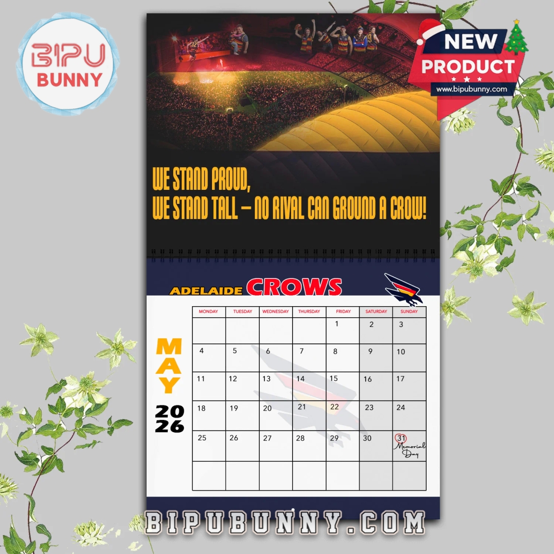 Adelaide Football Club Wall Hanging Calendar 2026 Adelaide Football Club Wall Hanging Calendar 2026