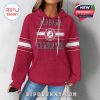 Women’s crimson hoodie with Alabama branding and waffle texture for stylish comfort!
