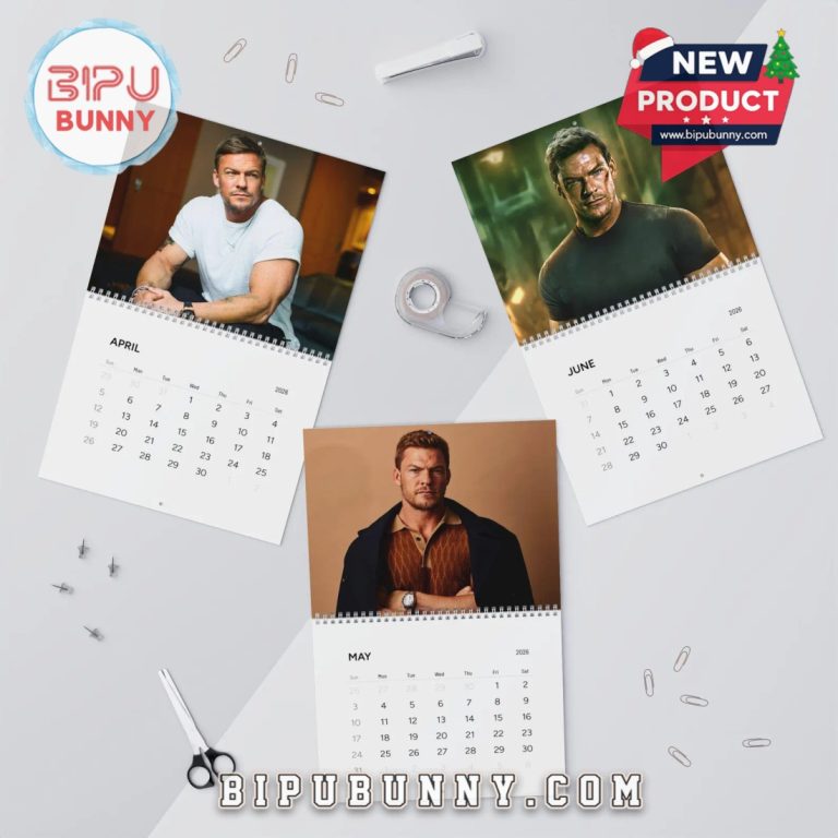 Alan Ritchson Wall Calendar 2026 - Bipubunny Store