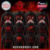 NFL x Stranger Things black hoodies with cracked red textures, team logos on the chest, and horror-themed artwork with a monster on the back!