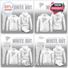 Three-team showcase from the NFL White Out line featuring crisp white hoodies with grayscale logos and matching team styles!