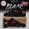 Washington Commanders sneaker in black with burgundy detailing and personalized name option for fans!
