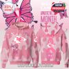Chiefs breast cancer awareness hoodie with pink camo design, front logo, butterfly details, and a symbolic pink ribbon on the back!